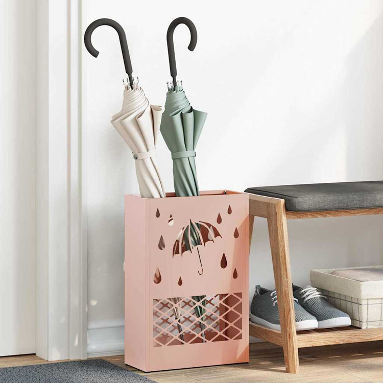 Vidaxx parapluie standard rose 28 x 12 x 41 cm acier