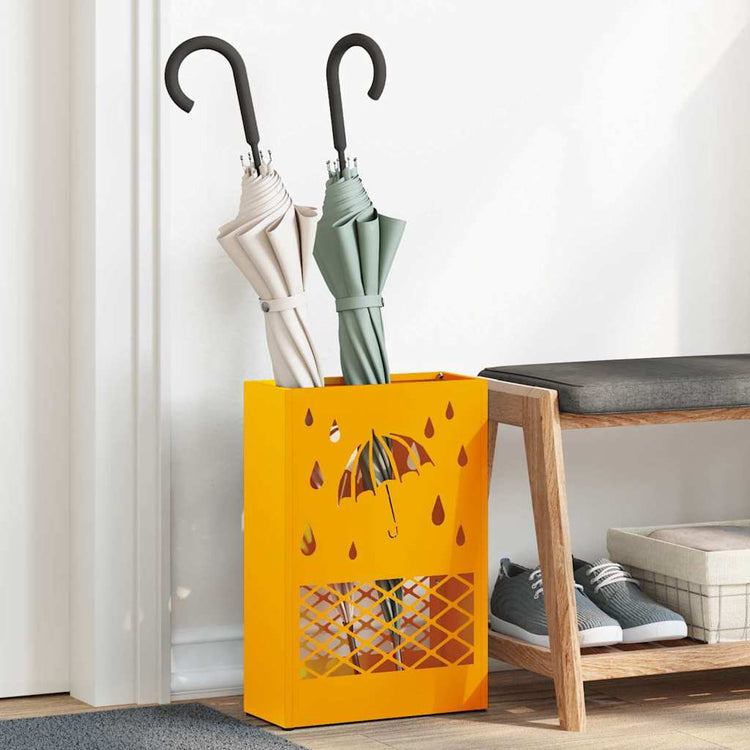 Vidaxl parapluie standard jaune moutarde 28 x 12 x 41 cm acier