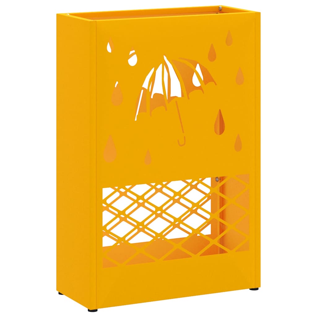 Vidaxl parapluie standard jaune moutarde 28 x 12 x 41 cm acier