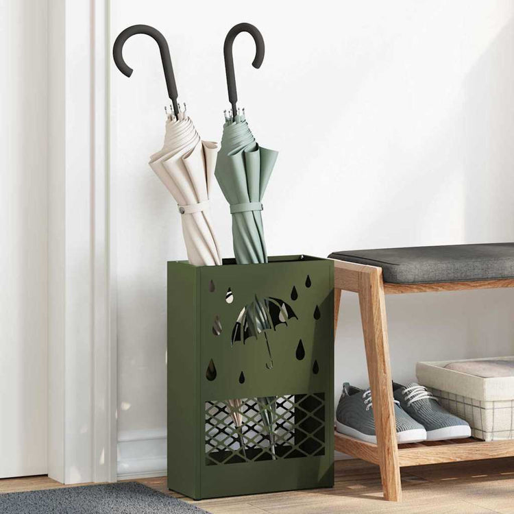 Vidaxx parapluie standard vert olive 28 x 12 x 41 cm acier