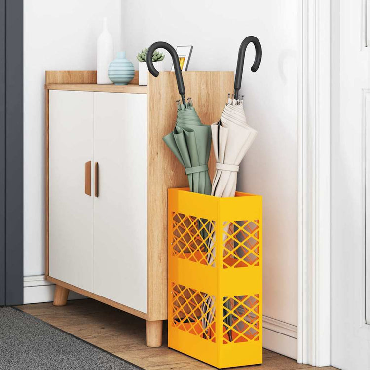 Vidaxl parapluie standard jaune moutarde 28 x 12 x 41 cm acier