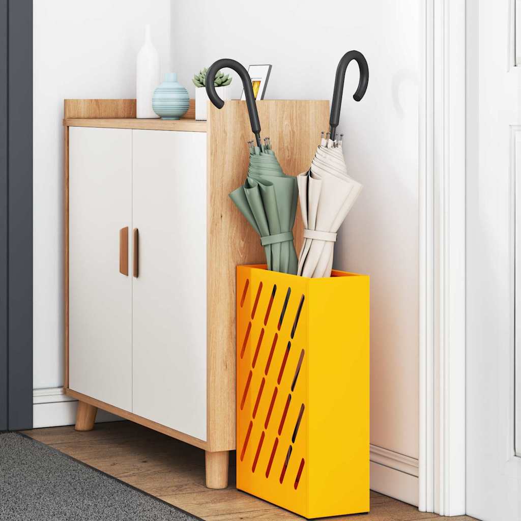 Vidaxl parapluie standard jaune moutarde 28 x 12 x 41 cm acier