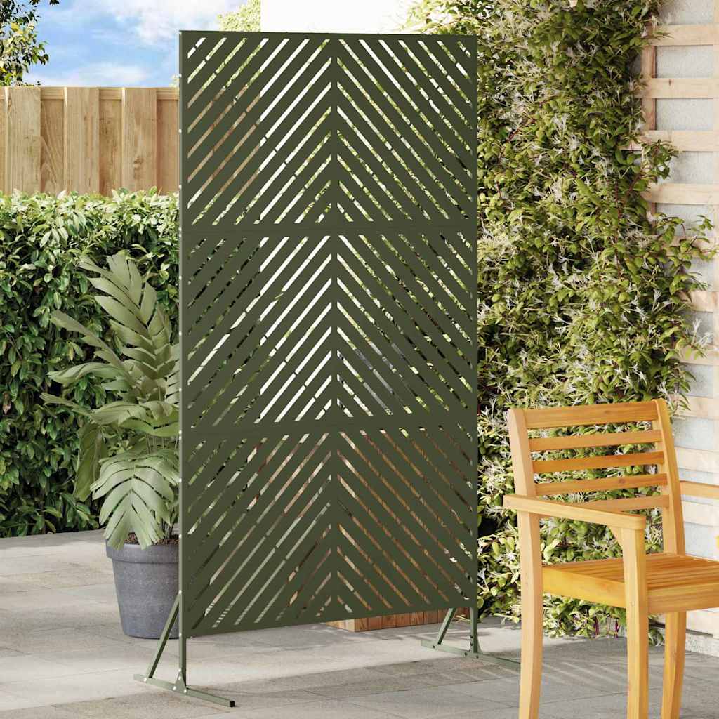 Vidaxx paravent vert olive 100 x 50 x 180 cm acier