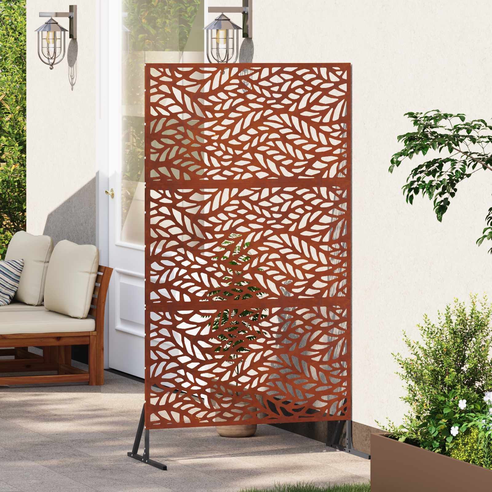 Vidaxx brise-vue gris 100 x 50 x 180 cm acier corten