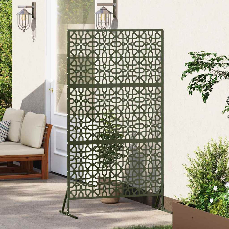 Vidaxx paravent vert olive 100 x 50 x 180 cm acier