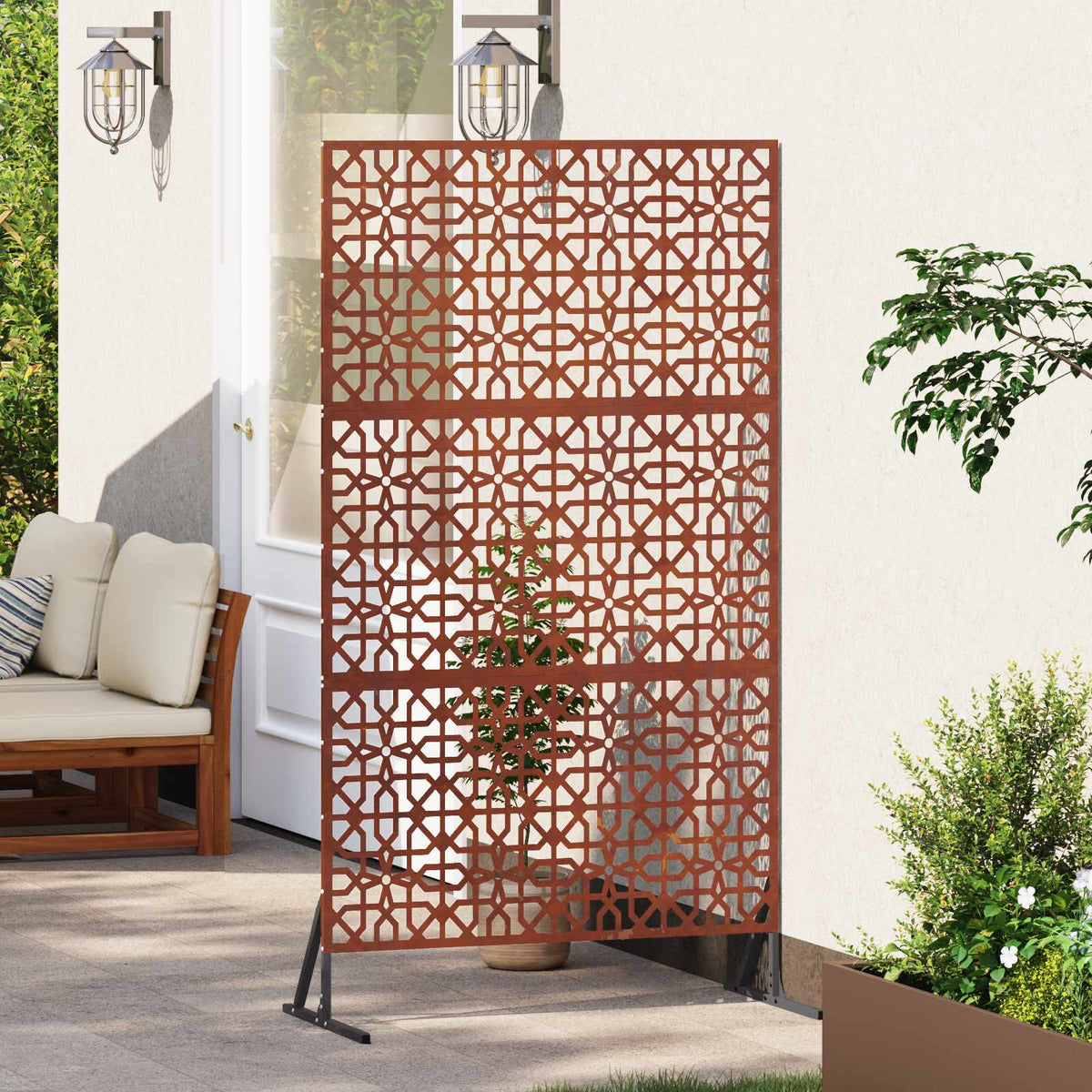 Vidaxx brise-vue gris 100 x 50 x 180 cm acier corten