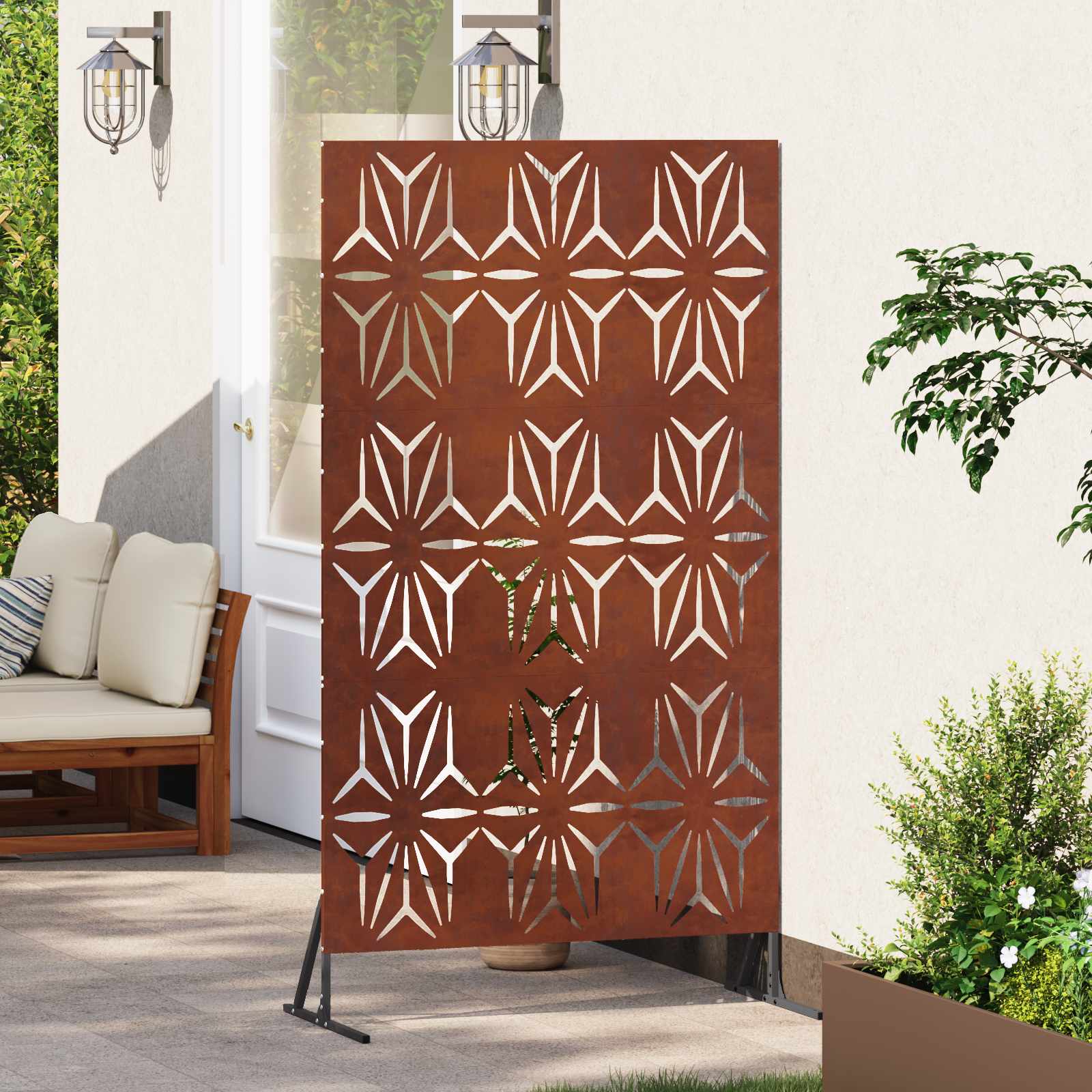Vidaxx brise-vue gris 100 x 50 x 180 cm acier corten
