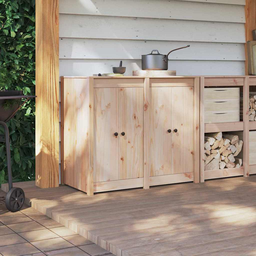 Vidaxxl porte de cuisine 2 pcs crème 50 x 9 x 82 cm bois de pin massif