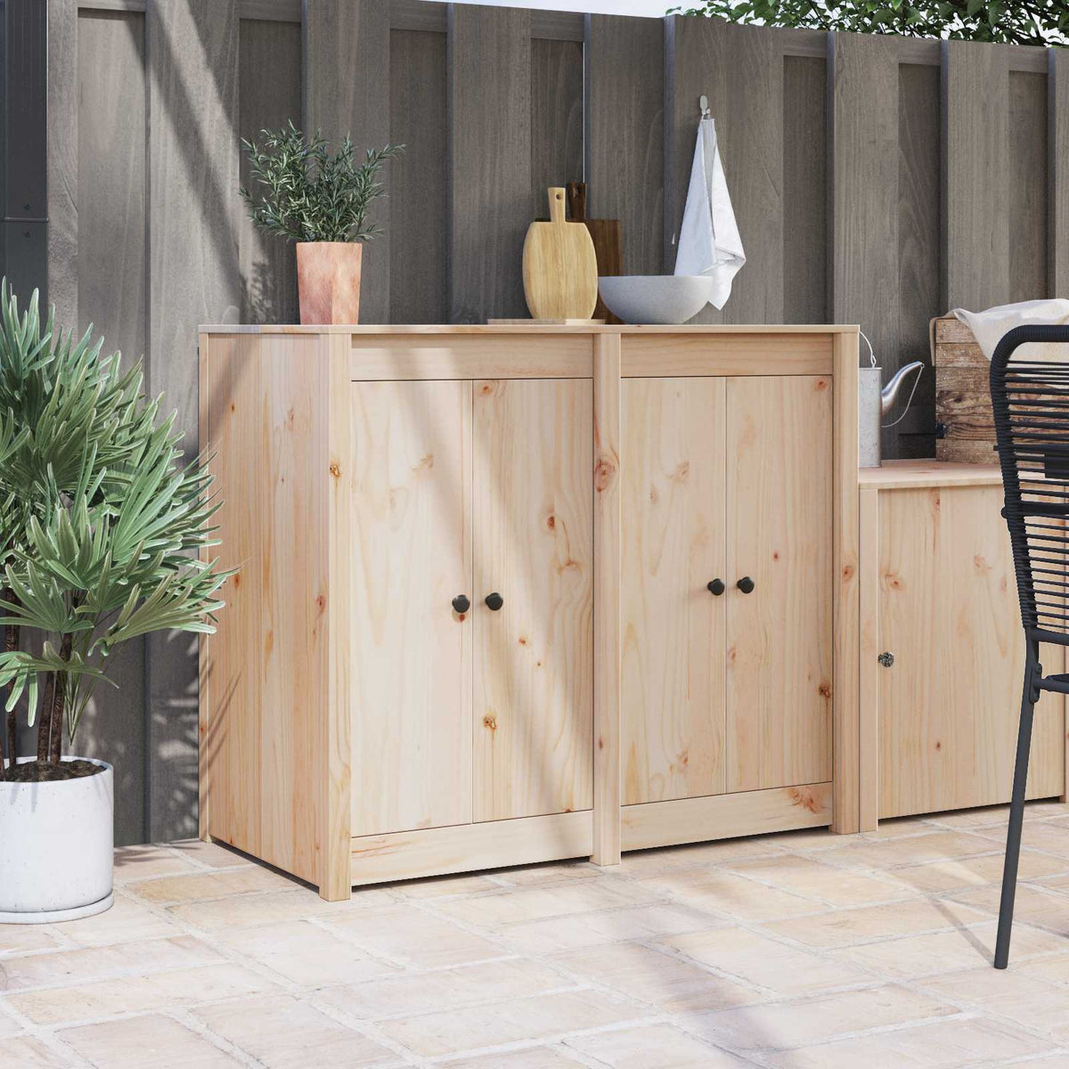 Vidaxxl porte de cuisine 2 pcs crème 50 x 9 x 82 cm bois de pin massif