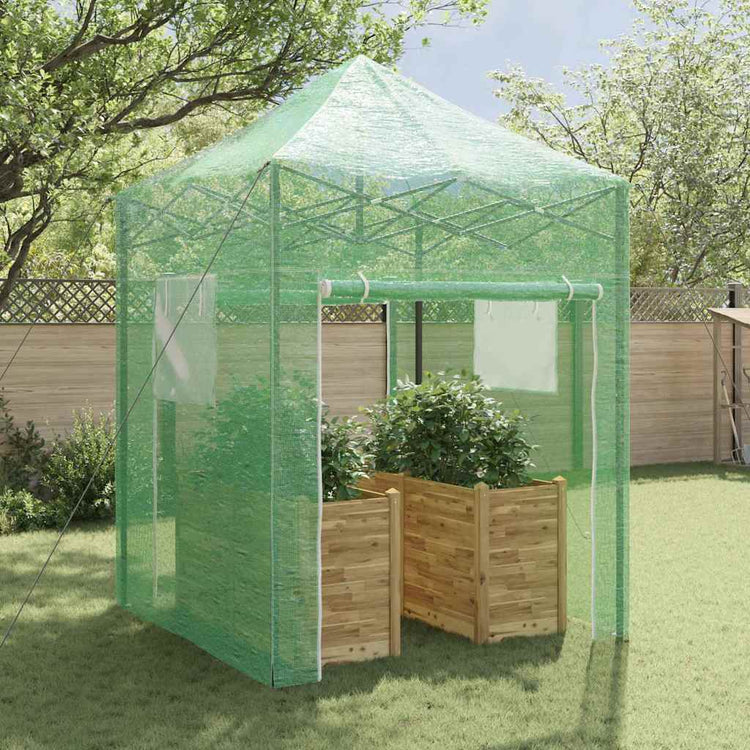 VidaXL serre avec cadre pop-up avec toit vert 200 x 200 x 300 cm fer
