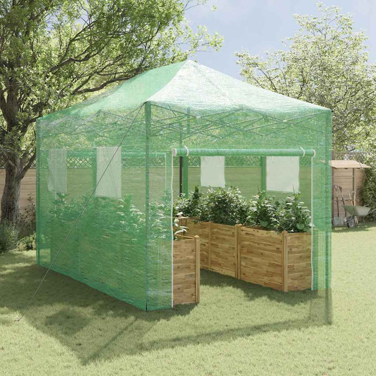 VidaXL serre avec cadre pop-up avec toit vert 280 x 410 x 315 cm fer