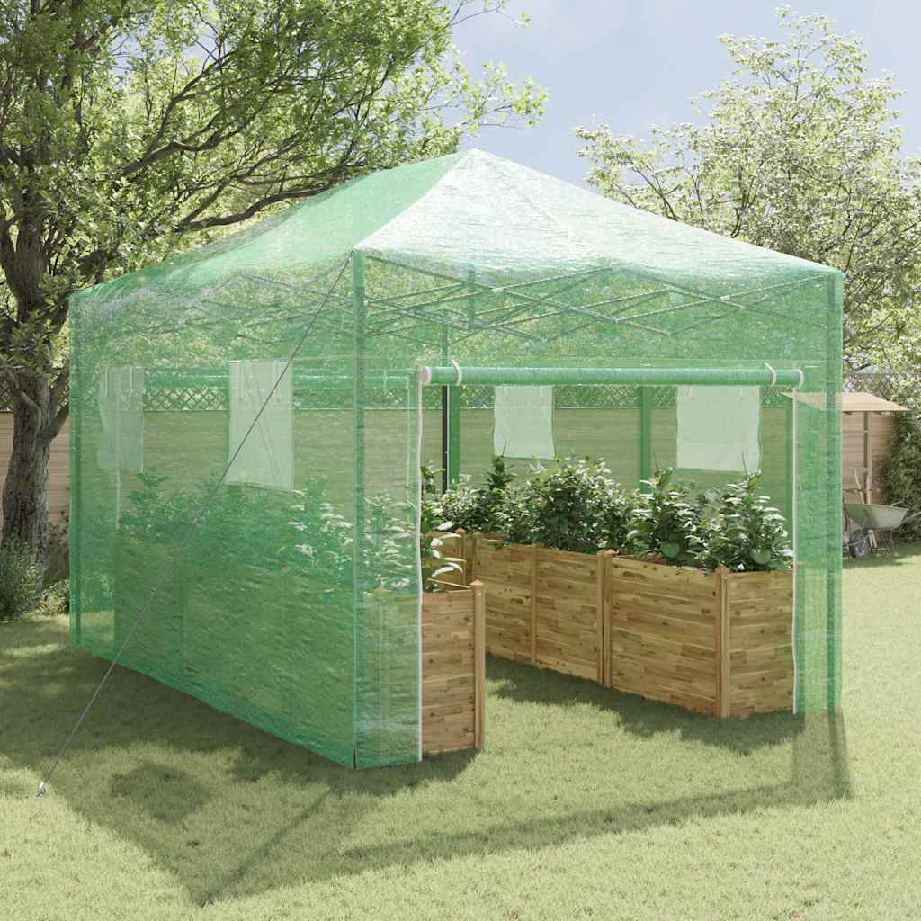 VidaXL serre avec cadre pop-up avec toit vert 290 x 430 x 315 cm fer