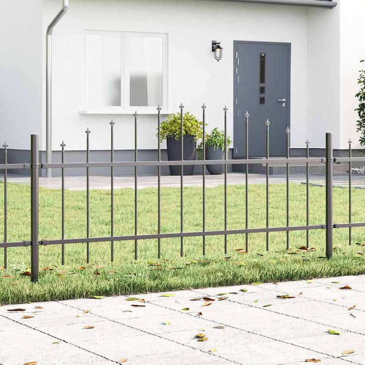 Vidaxx clôture de jardin gris 170 x 140 cm en acier thermolaqué
