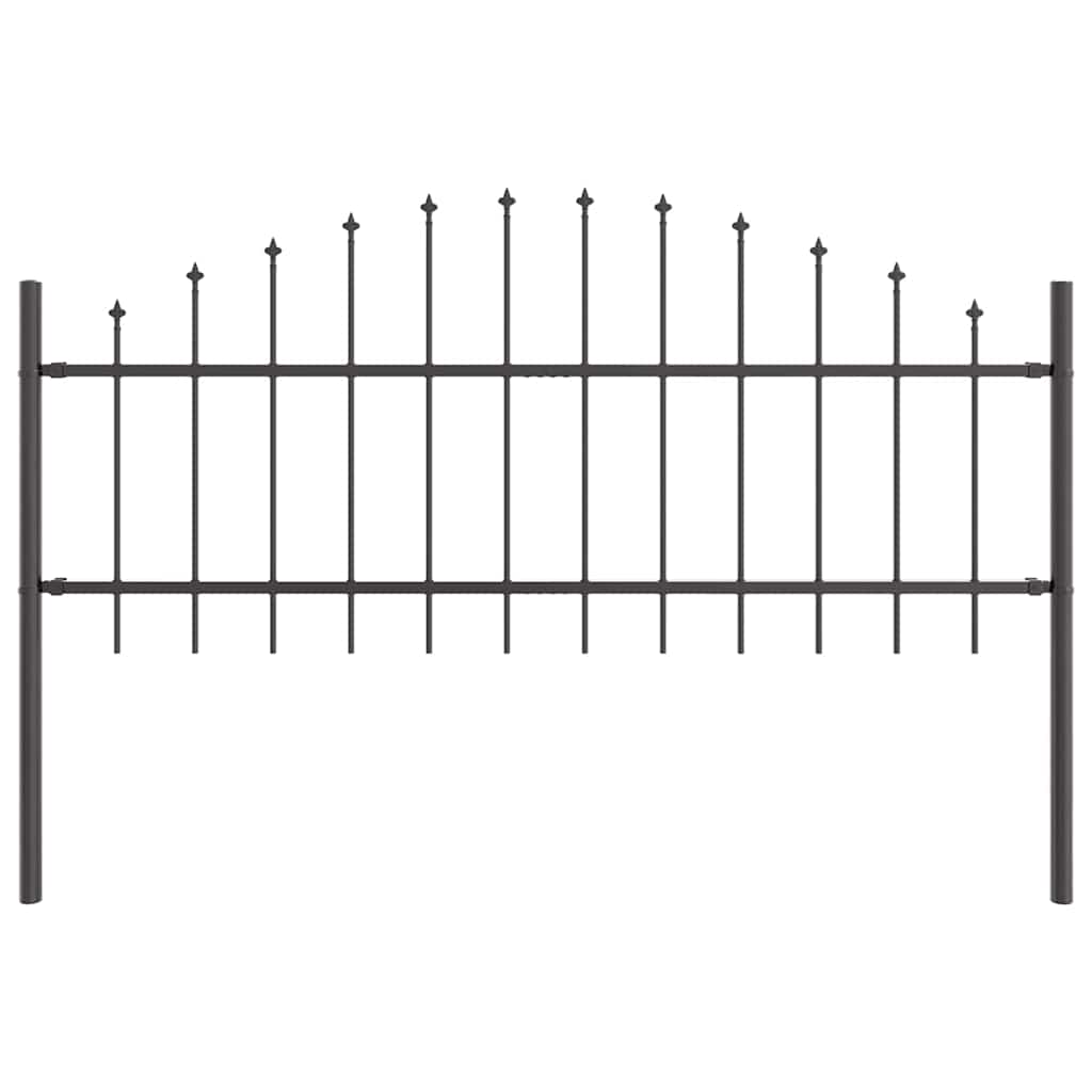 Vidaxx clôture de jardin gris 170 x 140 cm en acier thermolaqué
