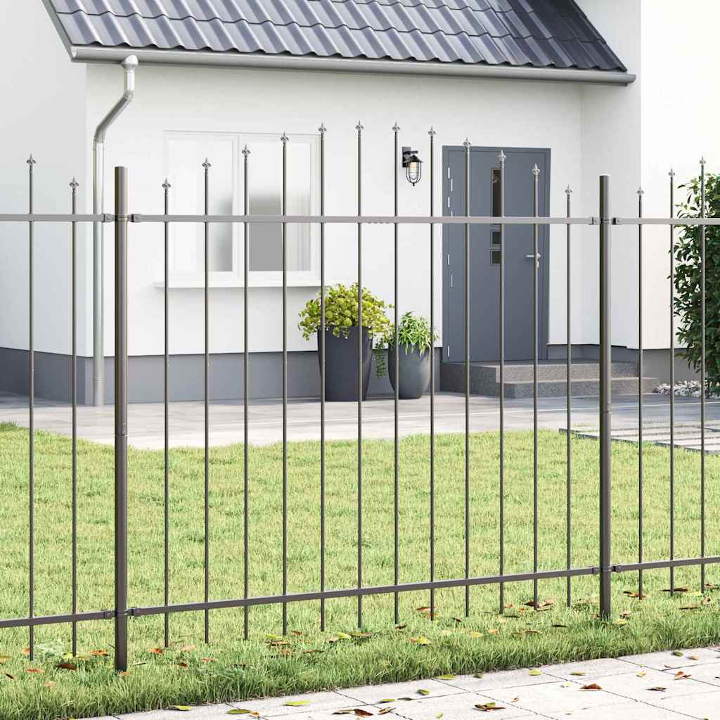Vidaxx clôture de jardin gris 170 x 165 cm en acier thermolaqué