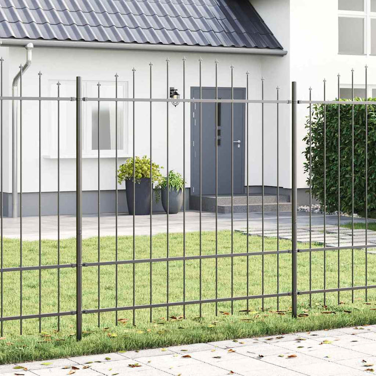 Vidaxx clôture de jardin gris 170 x 215 cm en acier thermolaqué