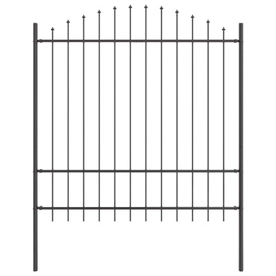 Vidaxx clôture de jardin gris 170 x 215 cm en acier thermolaqué