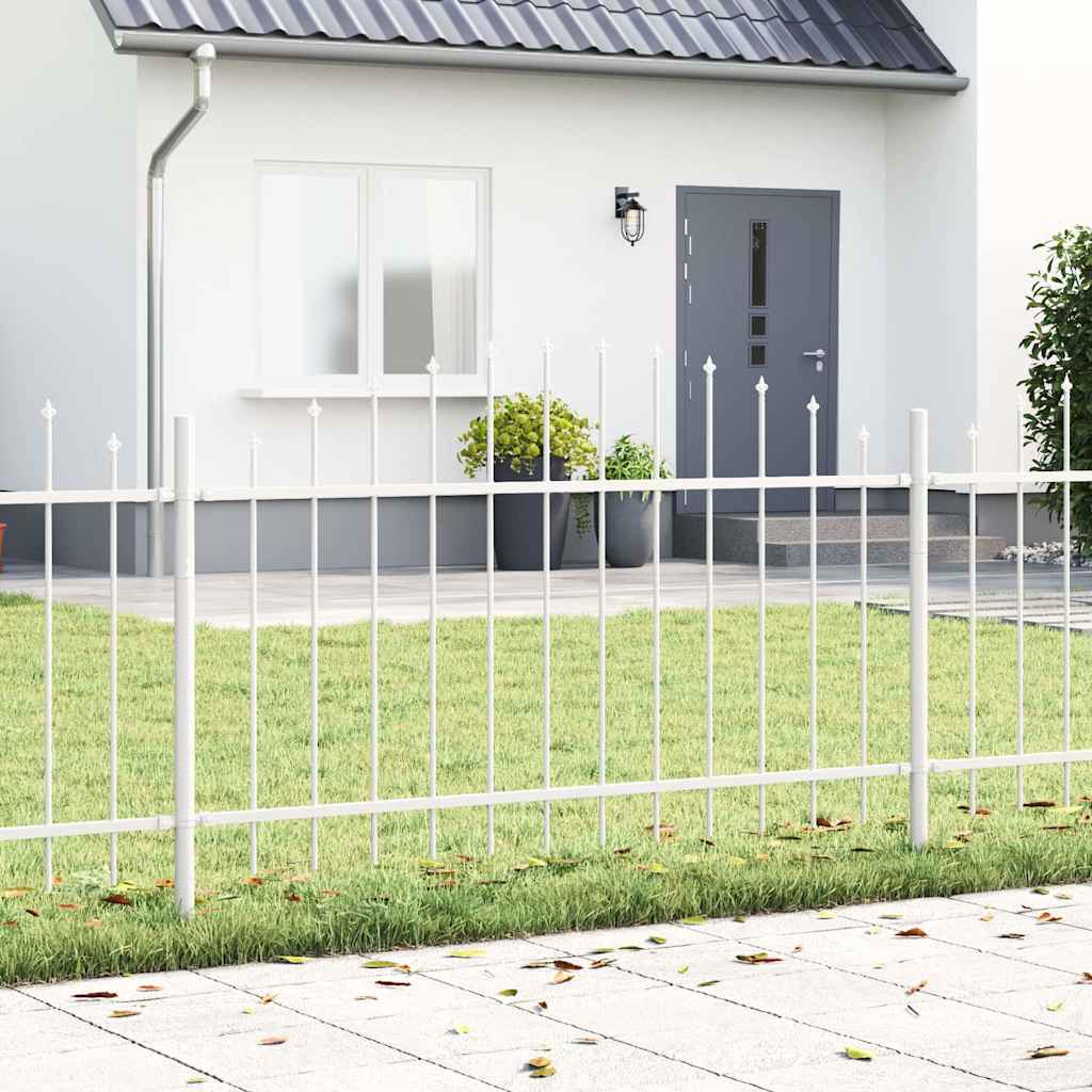 VidaXL clôture de jardin blanc 170 x 140 cm acier enduit de poudre