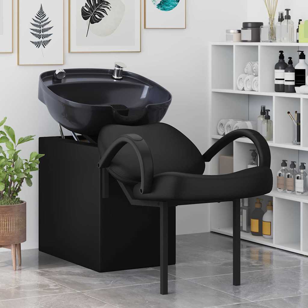 Vidaxx chaise de shampoing noir 63 x 141 x 92 cm PVC