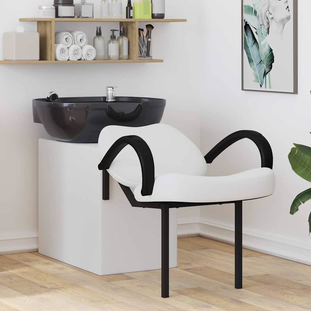 Vidaxx chaise à shampoing blanc et noir 63 x 141 x 92 cm PVC