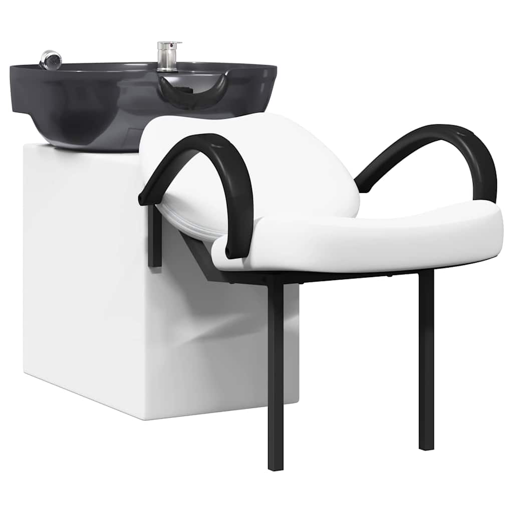 Vidaxx chaise à shampoing blanc et noir 63 x 141 x 92 cm PVC
