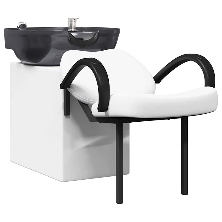 Vidaxx chaise à shampoing blanc et noir 63 x 141 x 92 cm PVC