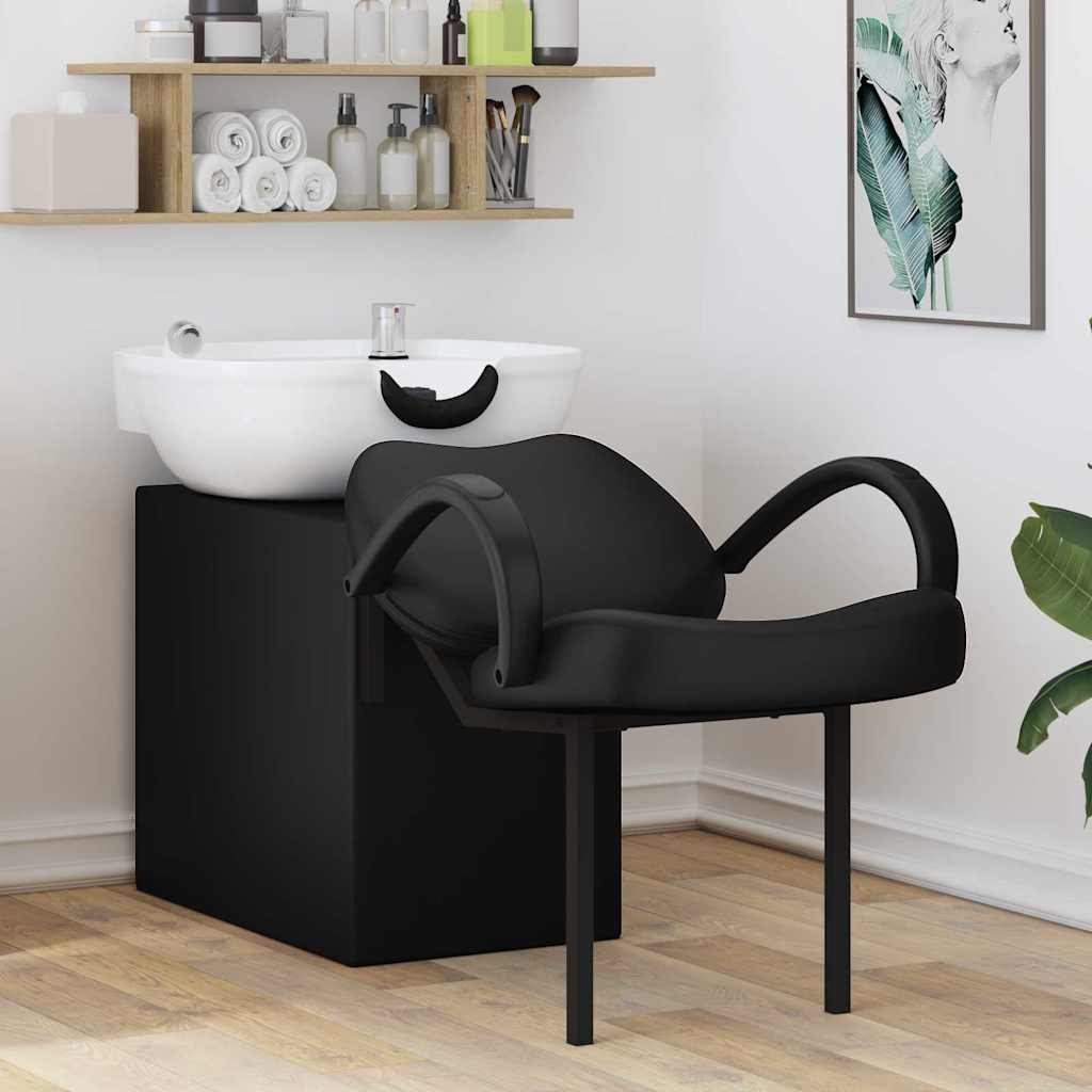 VidaXL chaise de shampoing noir et blanc 63 x 141 x 92 cm PVC