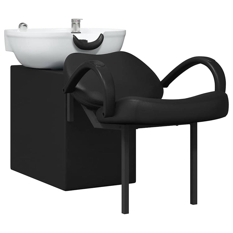 VidaXL chaise de shampoing noir et blanc 63 x 141 x 92 cm PVC