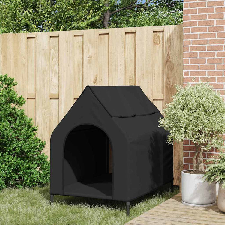 Vidaxxl maison pour animaux de compagnie noir 110 x 75 x 90 cm acier