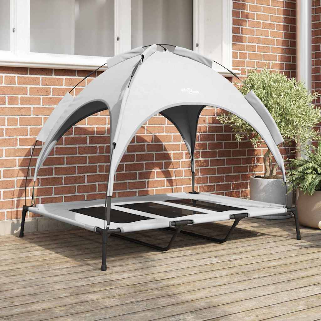 Vidaxl lit pour chien gris argenté 122 x 93 x 106,5 cm acier