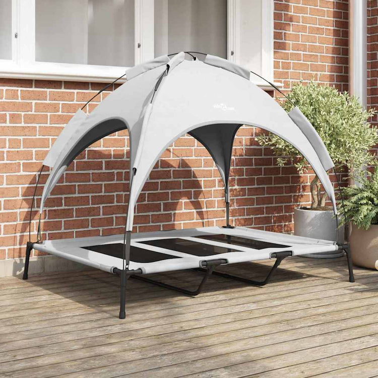 Vidaxl lit pour chien gris argenté 122 x 93 x 106,5 cm acier