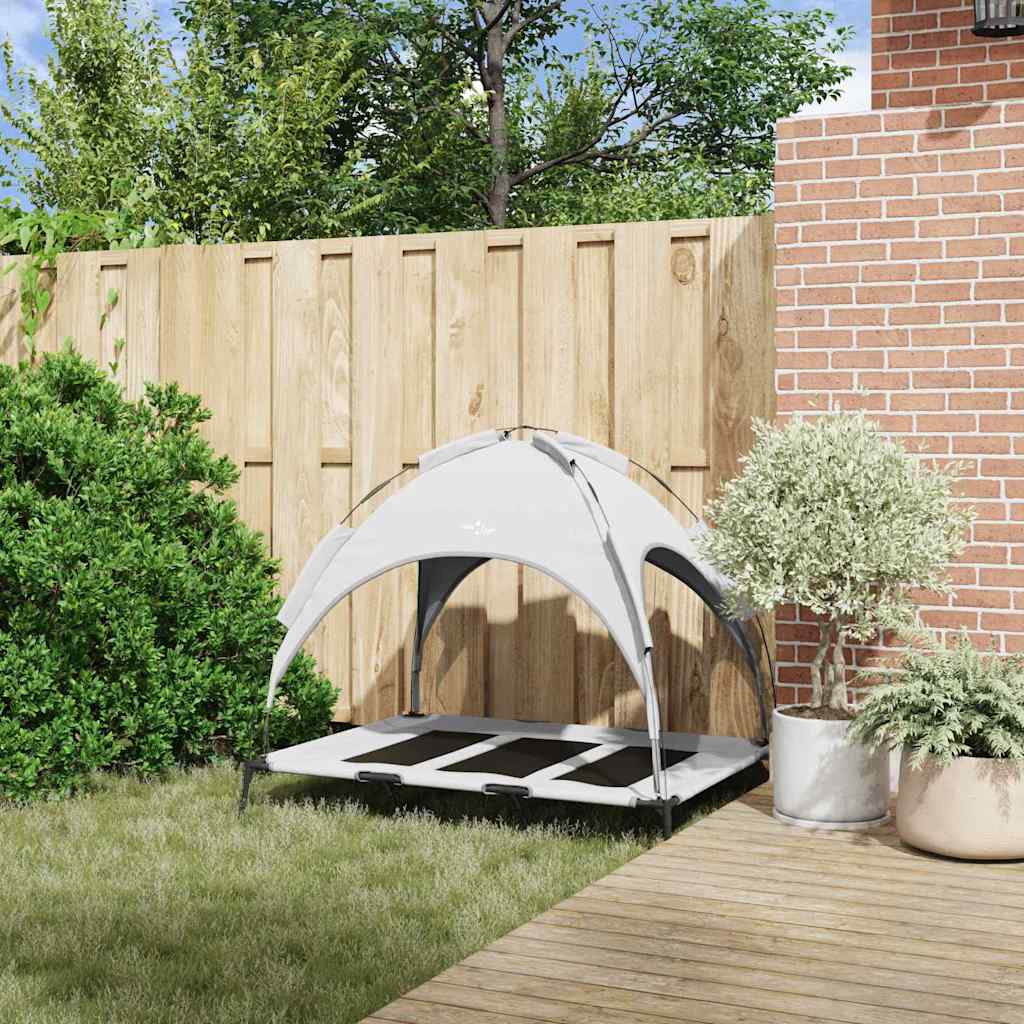 Vidaxl lit pour chien gris argenté 122 x 93 x 106,5 cm acier