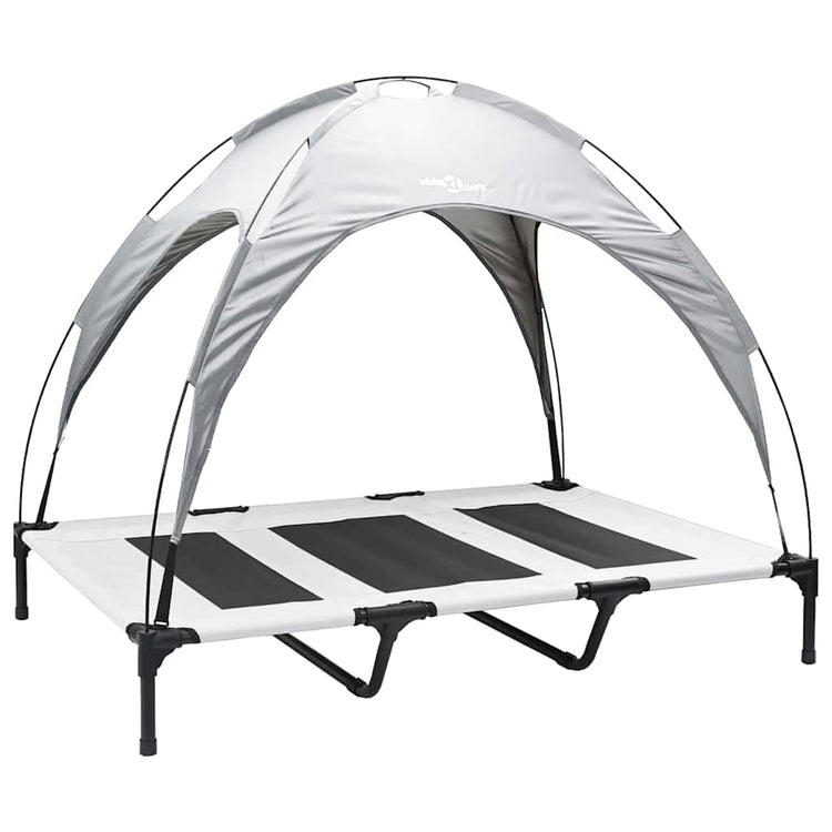 Vidaxl lit pour chien gris argenté 122 x 93 x 106,5 cm acier