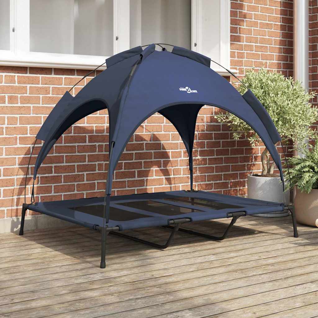 Vidaxxl lit pour chien bleu marine 122 x 93 x 106,5 cm acier