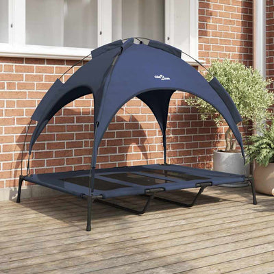 Vidaxxl lit pour chien bleu marine 122 x 93 x 106,5 cm acier