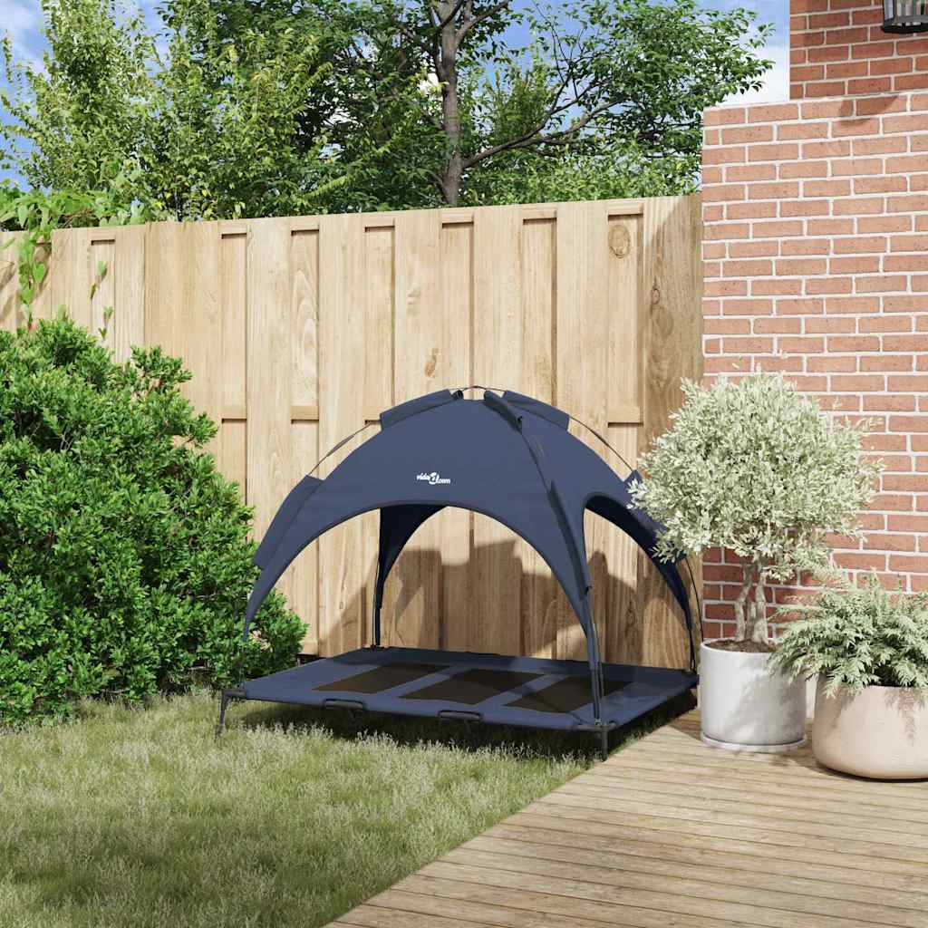 Vidaxxl lit pour chien bleu marine 122 x 93 x 106,5 cm acier