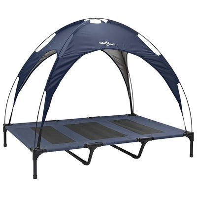 Vidaxxl lit pour chien bleu marine 122 x 93 x 106,5 cm acier