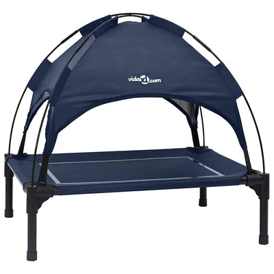 Vidaxxl lit pour chien bleu marine 63 x 49,5 x 60 cm acier