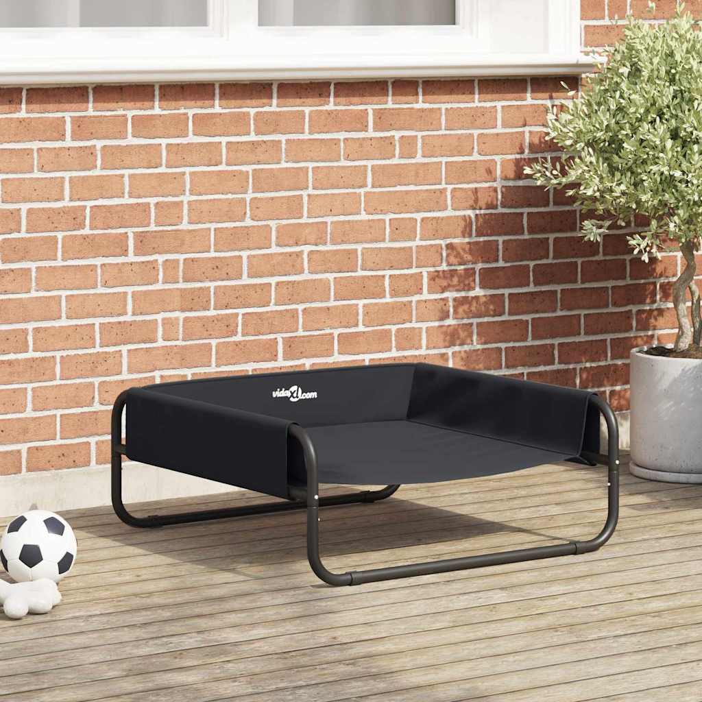 Vidaxxl lit pour chien noir 75 x 75 x 30 cm acier