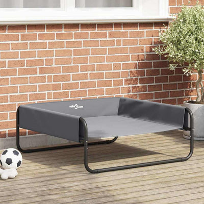 Vidaxl lit pour chien gris clair 85 x 85 x 33 cm acier