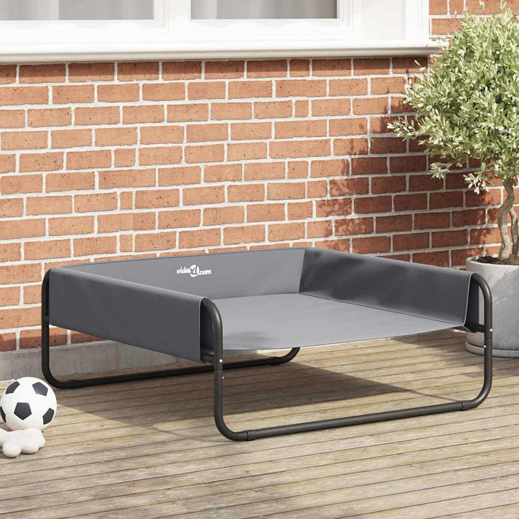 Vidaxl lit pour chien gris clair 85 x 85 x 33 cm acier