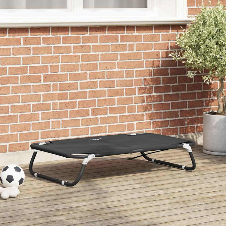 Vidaxxl lit pour chien noir 90 x 55 x 18 cm acier