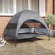 Vidaxl lit surélevé pour chien gris clair 127 x 81 x 108 cm tissu et acier