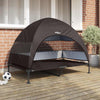 Vidaxx lit surélevé pour chien marron 127 x 81 x 108 cm tissu et acier