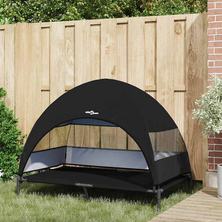 Vidaxx lit surélevé pour chien noir 127 x 81 x 108 cm tissu et acier