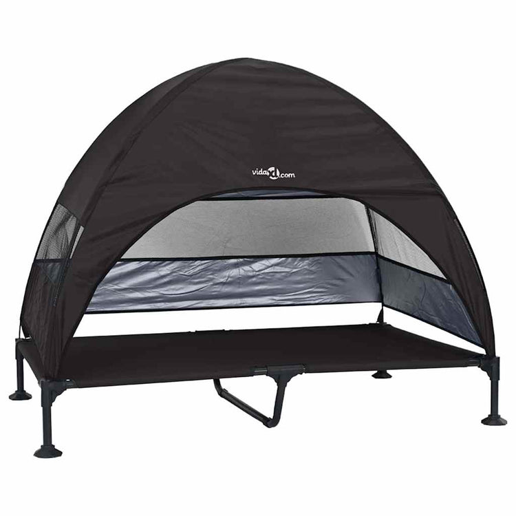 Vidaxx lit surélevé pour chien noir 127 x 81 x 108 cm tissu et acier