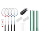 Vidaxl badmintonset avec 4 raquettes et net 620x151 cm