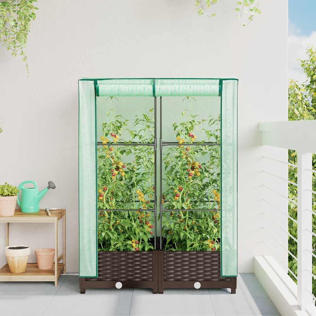 Vidaxl Planter élevé avec Kashoes 80x40x123 cm Rattanlook