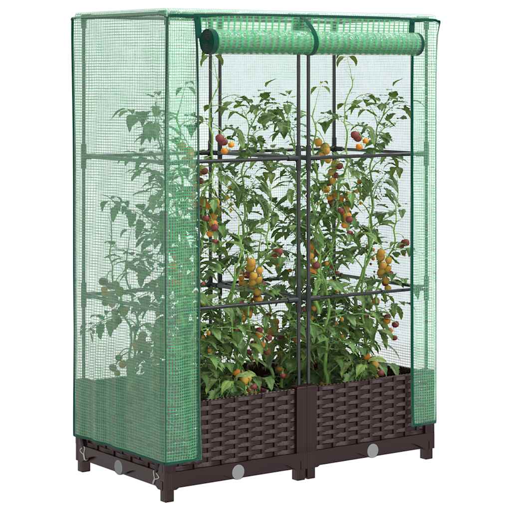 Vidaxl Planter élevé avec Kashoes 80x40x123 cm Rattanlook