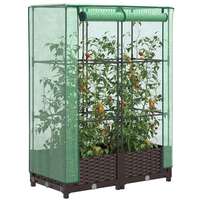 Vidaxl Planter élevé avec Kashoes 80x40x123 cm Rattanlook